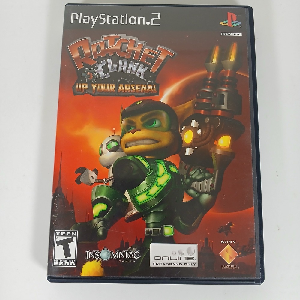 Sony Ratchet & Clank Up Your Arsenal PS2 NTSC Black Label CIB Complete
